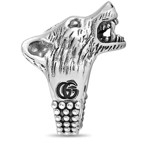 fake gucci wolf ring|Gucci interlocking ring silver.